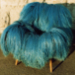 ”blauer Sessel” aus Waschanlagen-Haaren 1,1x0,8x0,8m